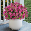 12 Bundles Artificial Faux Flowers, UV-Resistant Silk Fake Plants Spring Summer Decoration Indoor Outdoor Decor for Home, Porch, Balcony, Lawn, Yard - Spring, Summer, Fall, All Seasons (Pink)