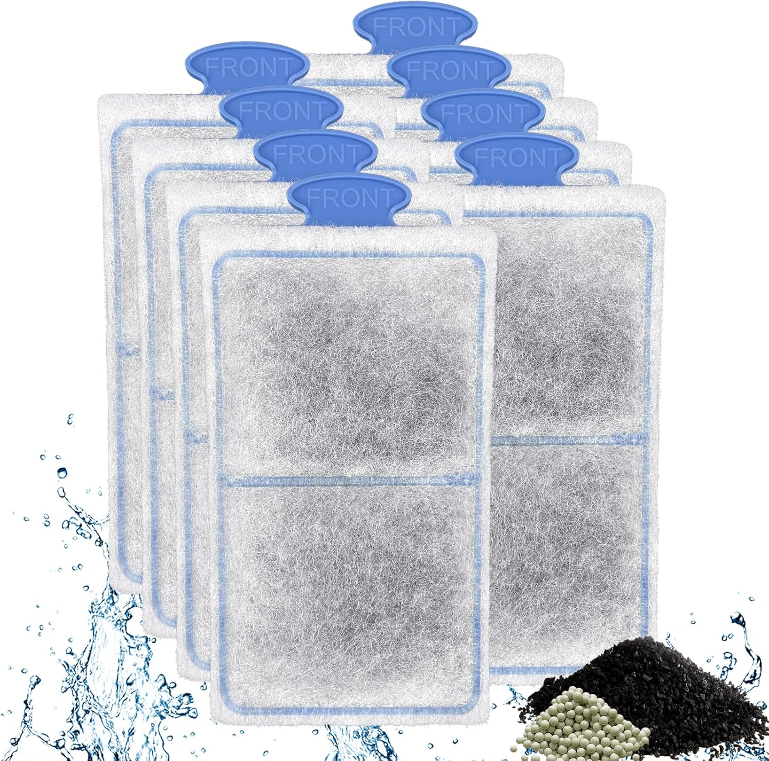 driamor 8 Pack PF-S Filter Cartridges Compatible with PF10 Power Filters, Small Fish Tank Filters Cartridge Replacement with Zeolite