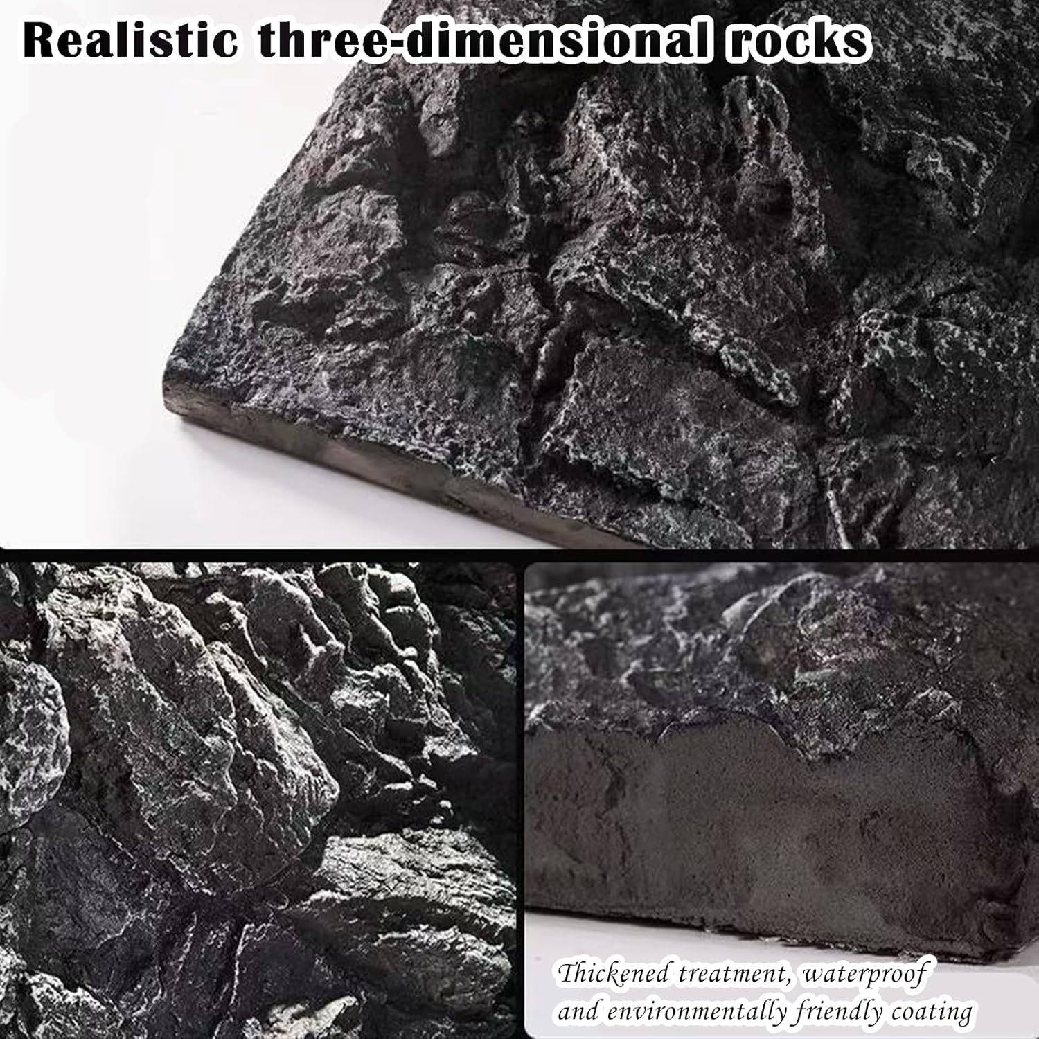 Large 3D Photography Background Board Stereoscopic Imitation Rock Texture Photo Background Waterproof Reusable Photo Backdrops for Product Food Jewelry Cosmetics Props 24x18IN