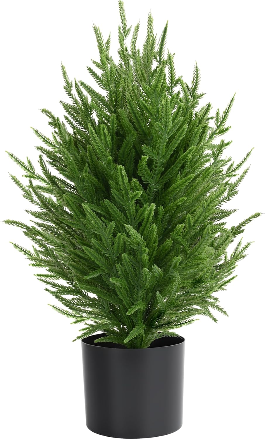 Palonu 1 Pcs 2Ft Christmas Norfolk Pine Potted Trees, 24" Realistic Artificial Norfolk Tree with Pot Faux Greenery UV Resistant Fake Plants for Tabletop Front Porch Indoor Outdoor Home Décor
