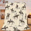 Western Cowboy Throw Blanket Wrangler Horse Stuff Gifts for Boys Girls Kids Adults Women Men Soft Cozy Warm Plush Fluffy Fuzzy Fleece Blanket Decor 40''X50''