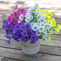 Artificial Flowers for Outdoors,UV Resistant Artificial Outdoor Flowers,Not-Fading Faux Flowers for Outdoor Planters Front Door Porch Yard Patio Garden Home Decor,12 Bundles Mix 4 Colors