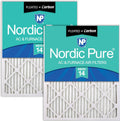 Nordic Pure 20x25x1 (19 1/2 x 24 1/2 x 3/4) Pleated Air Filters MERV 14 Plus Carbon 2 Pack