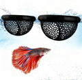 2 Sizes Floating Betta Fish Hide and Shrimp Cave – 3D Printed Aquarium Hammock, Floating Feeder Ring, and Resting Shelter for Nano Aquariums & Fish Tank Decorations (Black)