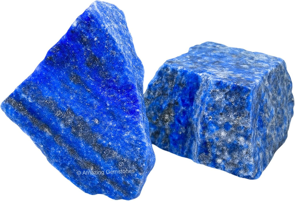 Amazing Gemstone 2 Pieces Lapis Lazuli Stone Crystals and Healing Stones, Raw Natural Rocks for Tumbling and DIY Raw Stones and Crystals