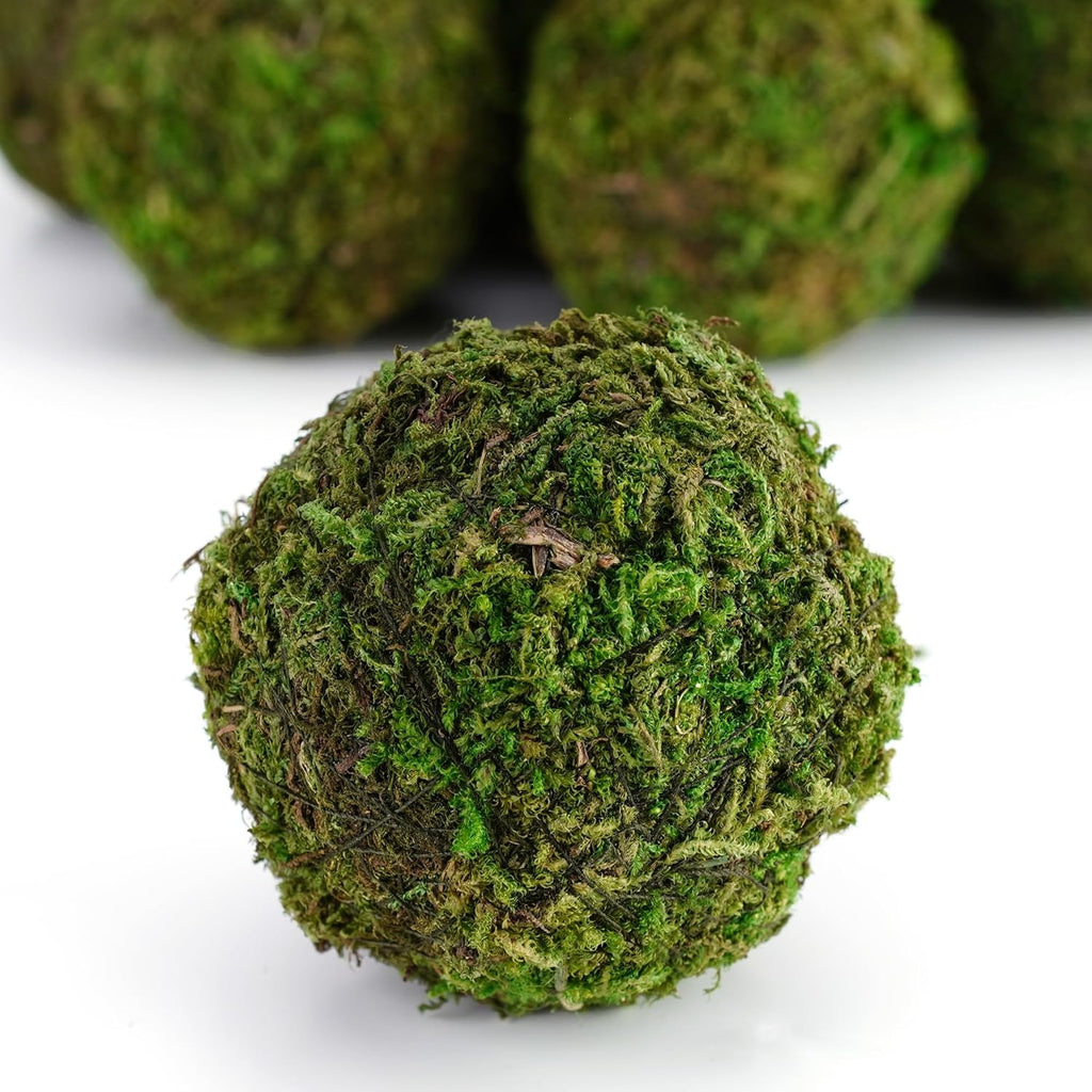 BYHER Decorative Moss Balls Set - Fake Moss Balls for Bowl Fillers, Centerpiece Decor, Home Decor, Vase Filler, Wedding Decor, Table Arrangement, Coffee Accents, DIY Crafts (Small - 2"-Set of 12)