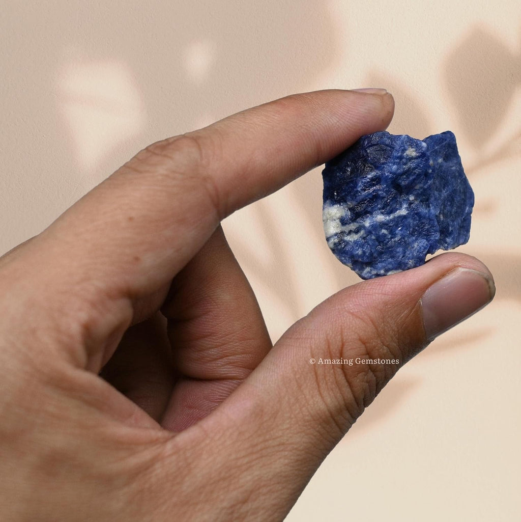 Sodalite Raw Crystals and Healing Stones, Natural Rocks for Tumbling and DIY Raw Stones and Crystals (1 lb)