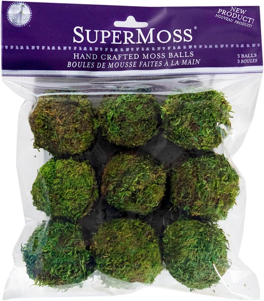 SuperMoss (21769) Moss Balls, Fresh Green, 2 (9 Pack)"