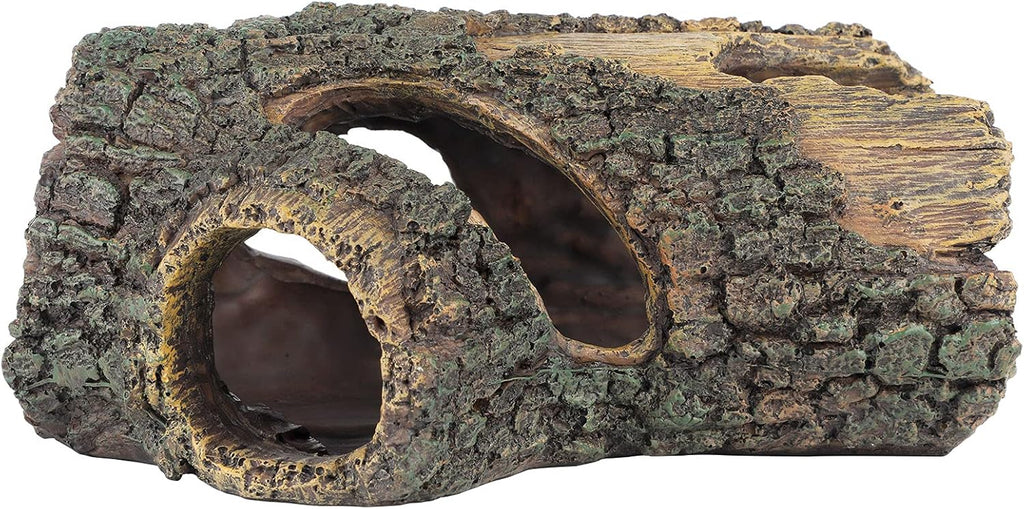 Uniclife Aquarium Large Betta Log Resin Hollow Tree Trunk Decor Artificial Wood Fish House Cave Bark Ornament with Hideout Holes for Shrimp Small Cichlid Lizard and Turtle in 10-70 Gallon Fish Tank