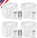 4 Pack White Fairy Lights Battery Operated with Remote, Waterproof 20FT 60LED Cuttable Twinkle Lights with Timer Indoor Outdoor, String Light for Bedroom, Classroom, Wedding, DIY, Christmas Décor