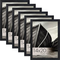 wallsthatspeak Elements 14x20 Picture Frame, Wall Hanging Black Poster Frame Displays Vertically or Horizontally, Includes Durable Plexiglass, Set of 6