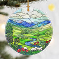 Christmas Ornaments, Dodosky 2.8in Ceramic Green Irish Hills Ornament, Xmas Decor, Christmas Tree Ornaments, Xmas Decorations for Tree, Holiday Ornament, Gifts for Women, Men, Nature Lovers