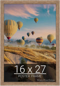 wallsthatspeak 16x27 Brown Barnwood Picture Frame for Puzzles Posters Photos or Artwork