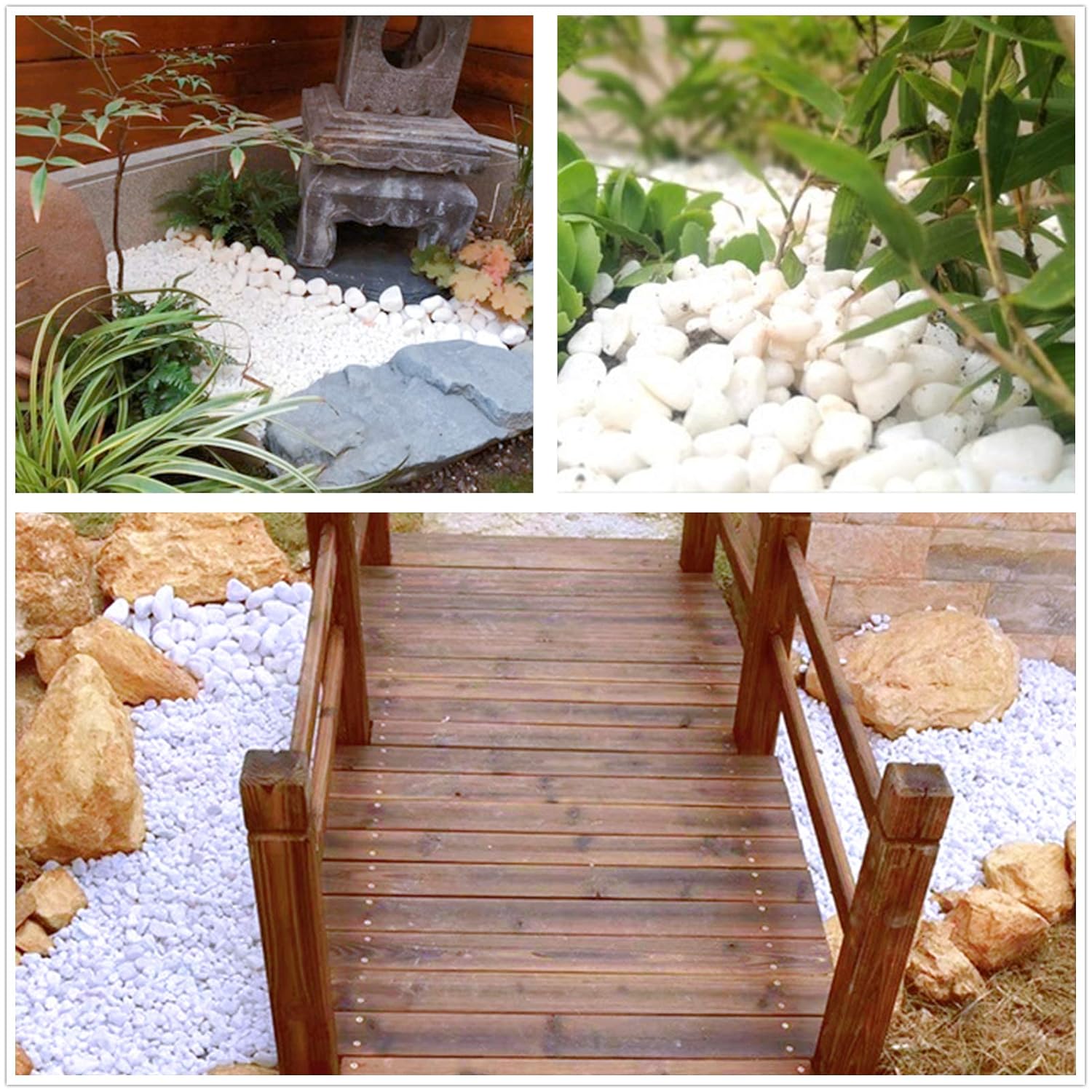 Natural Polished Decorative White Pebbles - Small Stones 3/8" Gravel Size,River Rocks Pebbles for Plants, Home DIY Decor,Aquarium Gravel,Vase Fillers,Fairy Garden,Landscaping Outdoor Stones