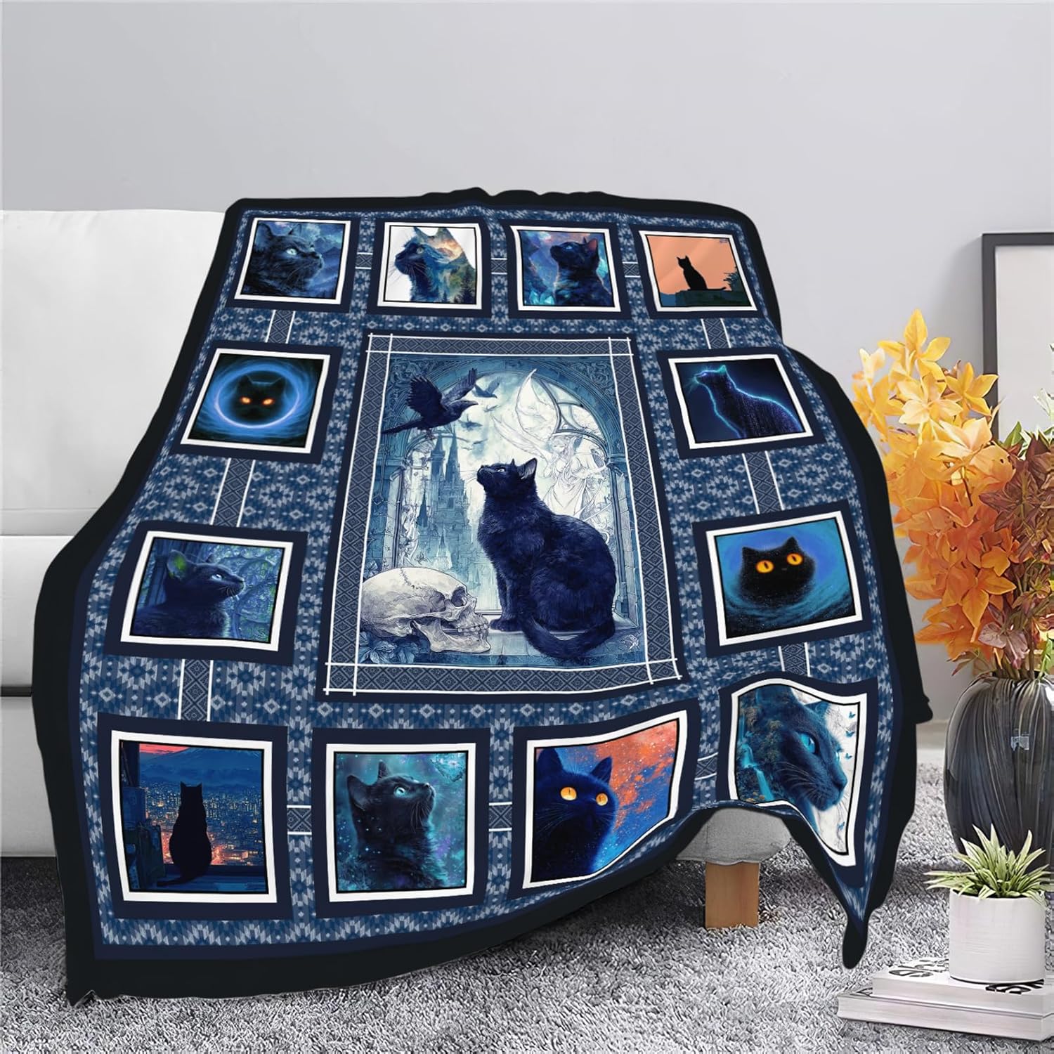 Cat Throw Blanket Cat Stuff Gifts for Kids Girls Boys Adults Women Men Soft Cozy Warm Plush Fluffy Fuzzy Fleece Blanket Decor 60''X80''