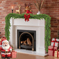 2 Pack 6 Ft Artificial Norfolk Pine Garlands - Christmas Decor Realistic Pine Garland, Green Faux Greenery Garland for Table, Mantle, Fireplace, Wall, Indoor Outdoor Winter Christmas Decorations