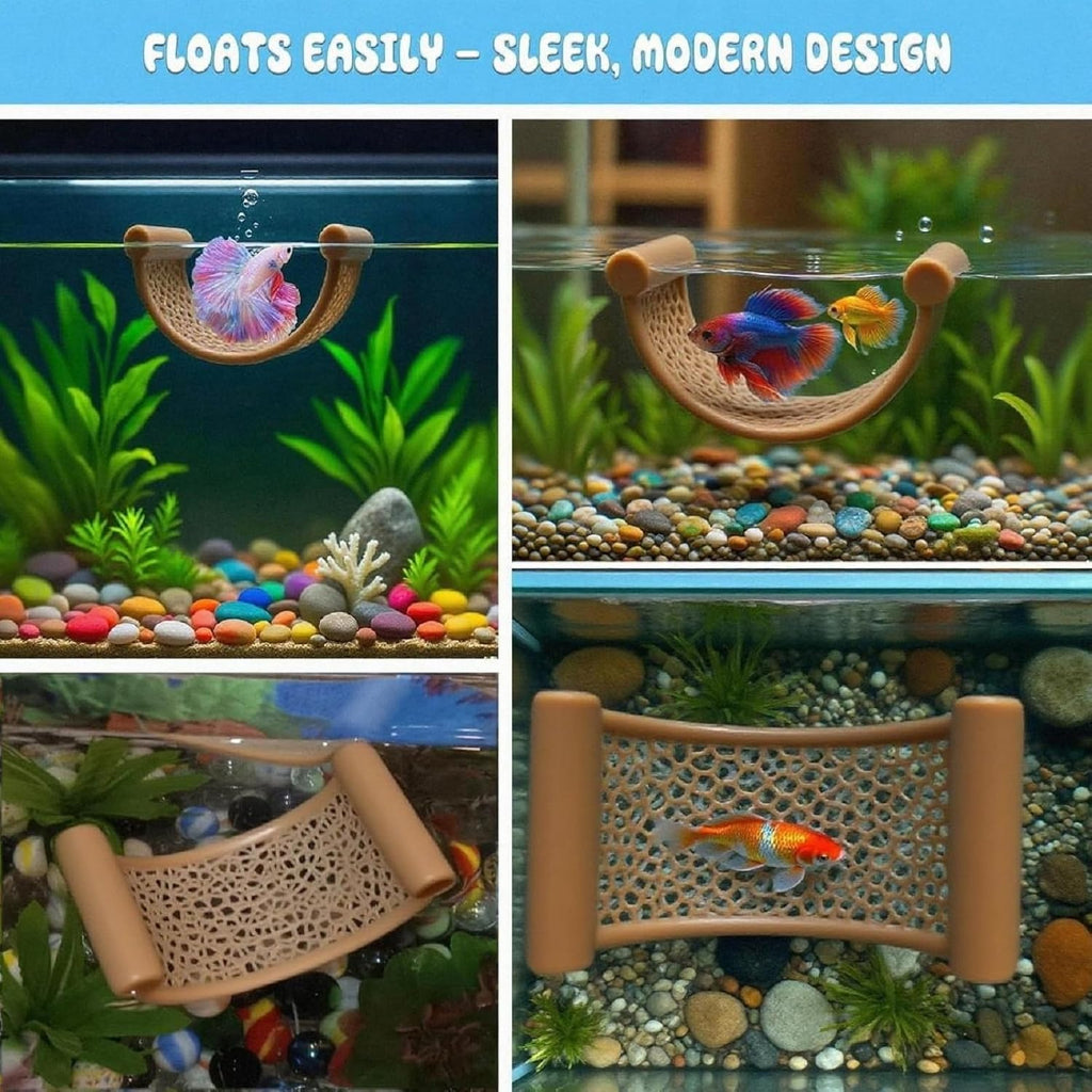 Natural Wood Betta Hammock - Floating Resting Log for Bettas, Shrimp & Nano Fish - Aquarium Hideout, Fish Tank Decor, Aquatic Perch for Small Tanks