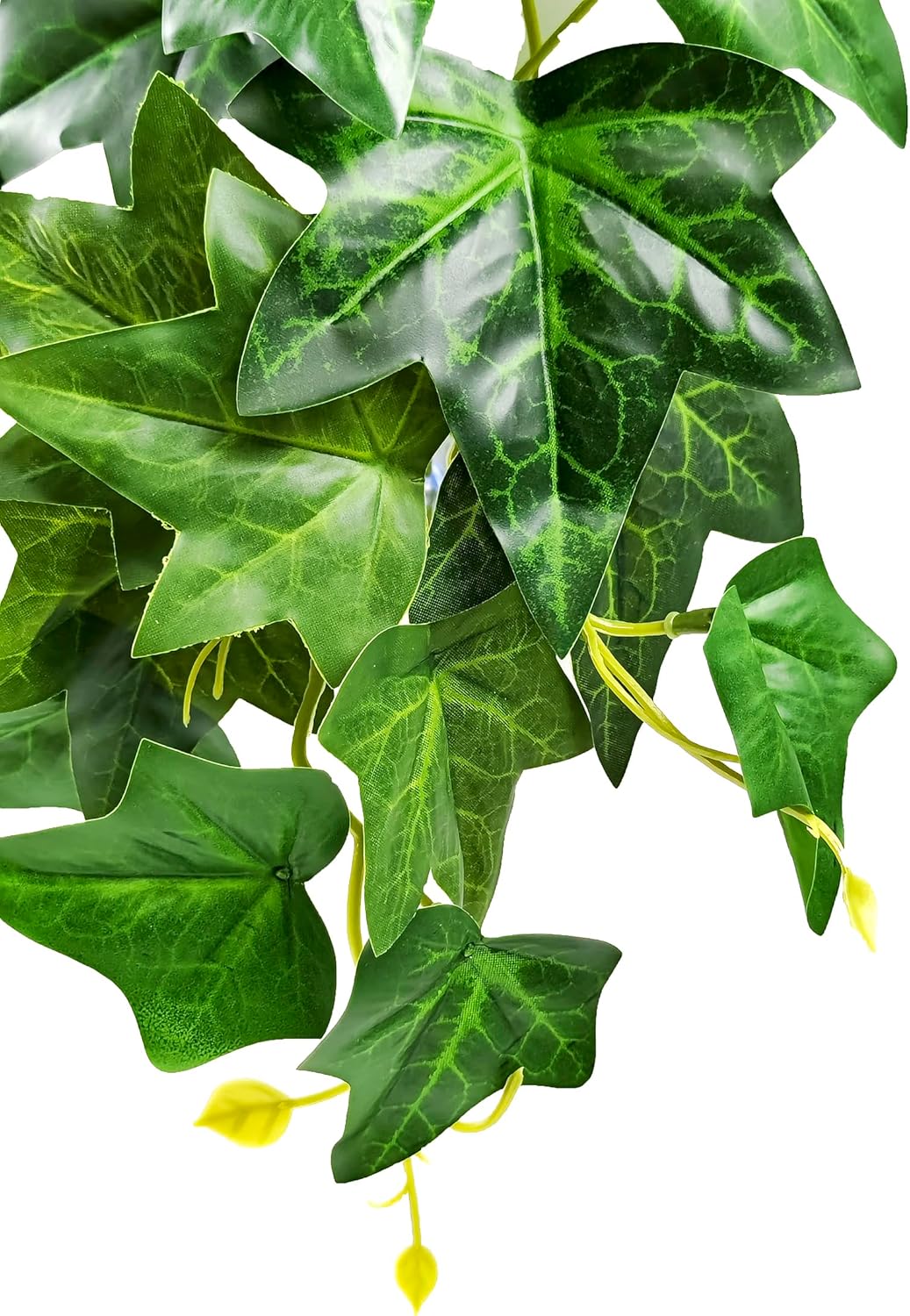Woyrise Reptile Plants for Terrarium, Artificial Hanging Plants with Suction Cups, Amphibian Tank Habitat Decor Plastic Plant for Bearded Dragons Lizards Snake Geckos Frogs - 2Pack Green Ivy