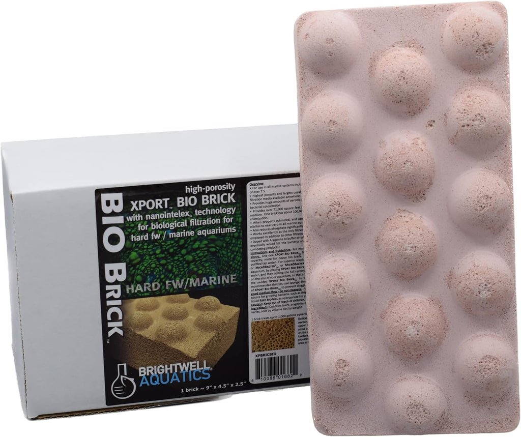 Brightwell Aquatics XPort BIO Brick – Ultra-Porous Aragonite-Infused Ceramic Biological Media for Reef, Marine & Freshwater Aquariums – Boosts Clarity, Removes Ammonia, Nitrites, Phosphates