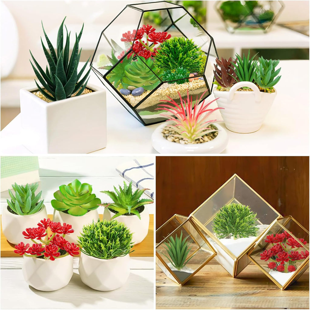 Artificial Succulents Plants, 16pcs Fake Succulents Plant for DIY Home Floral Wall Garden Office Party Decoration Colorful (Unpotted)