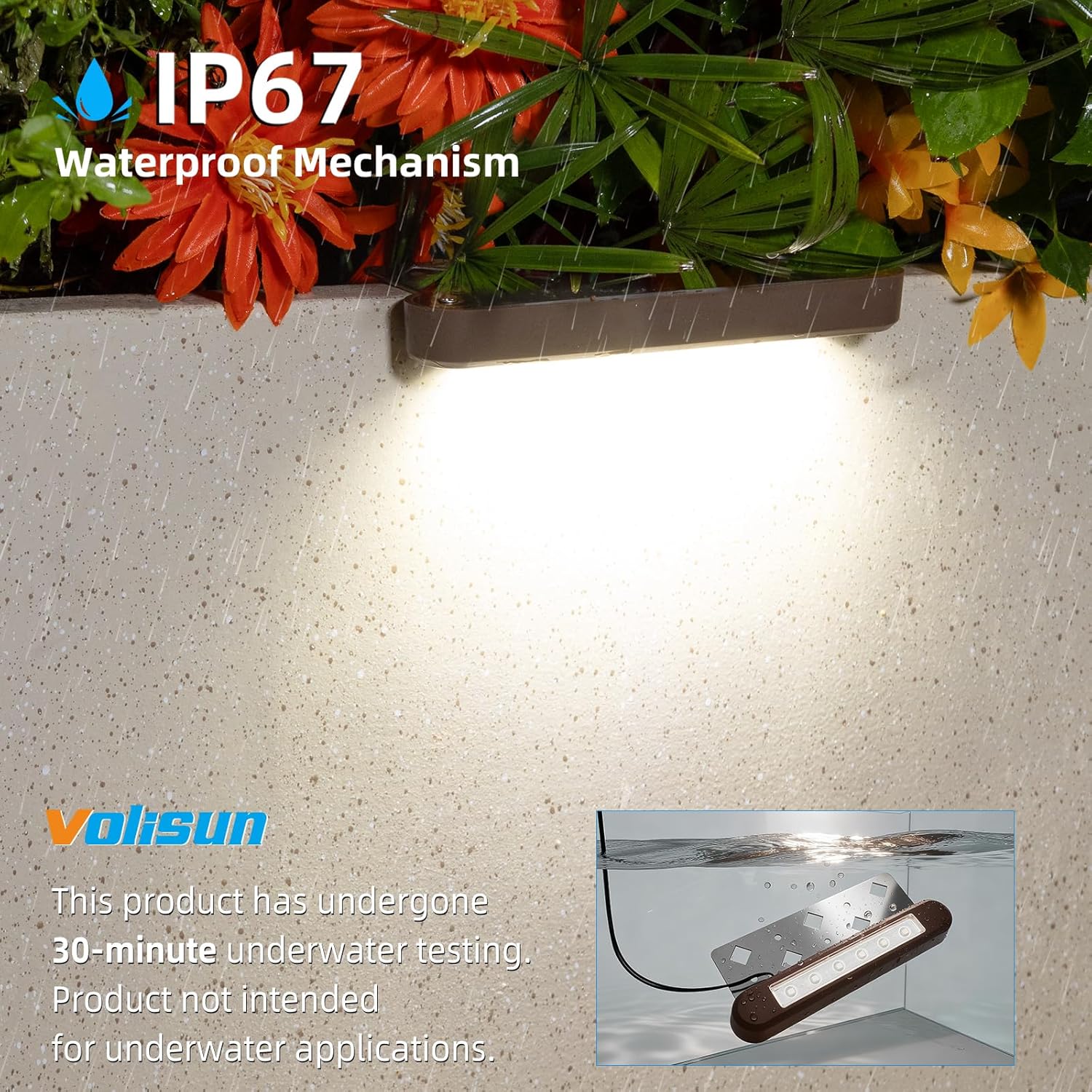 VOLISUN 7 Inch Retaining Wall Lights, IP67 Waterproof Hardscape Lighting, Cuttable Low Voltage Lighting, 12V Paver Lights, 2.8W Outdoor Step Landscape Lights, 5000K Daylight (6 Pack)