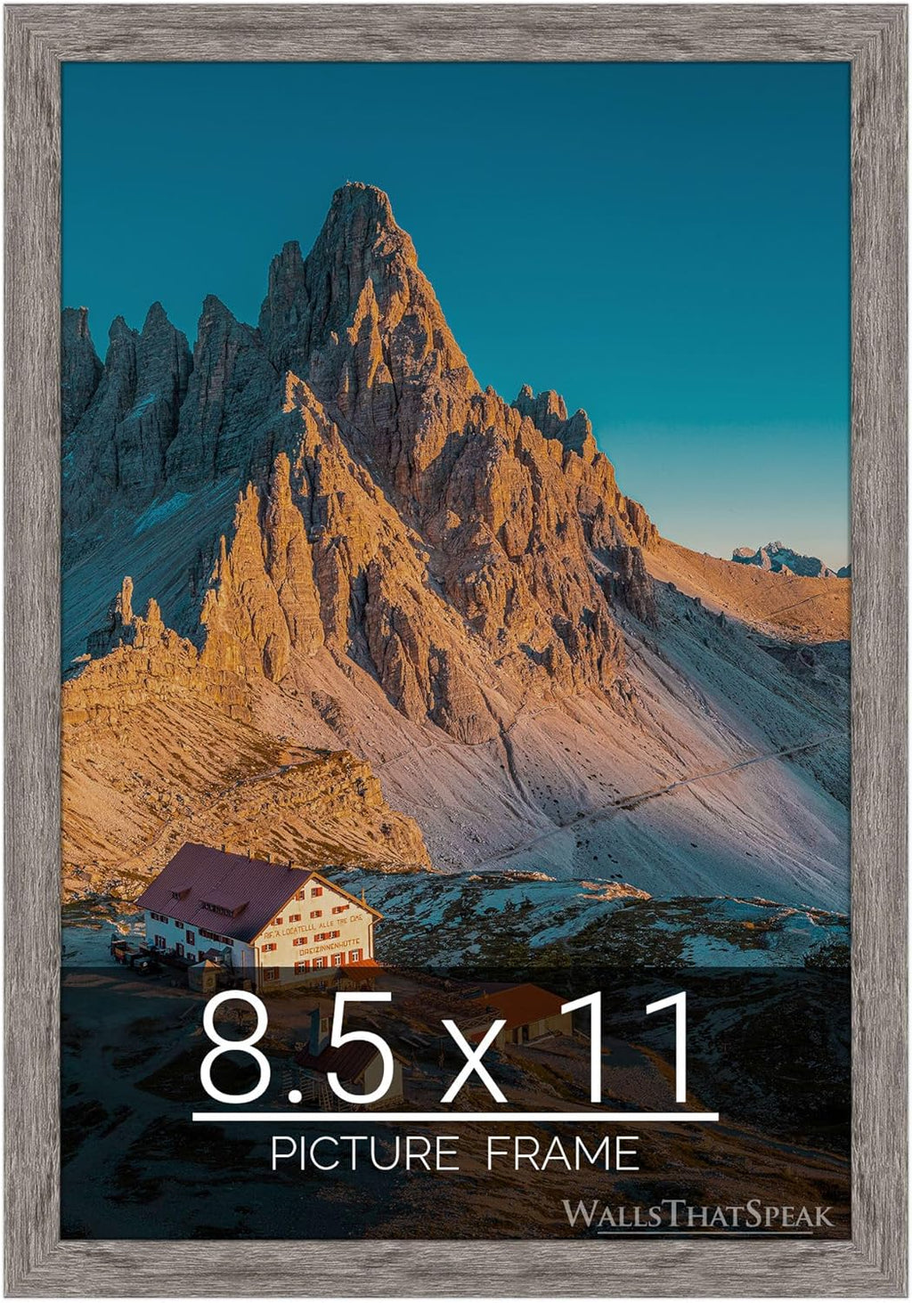 wallsthatspeak 8.5x11 Gray Barnwood Picture Frame for Puzzles Posters Photos or Artwork