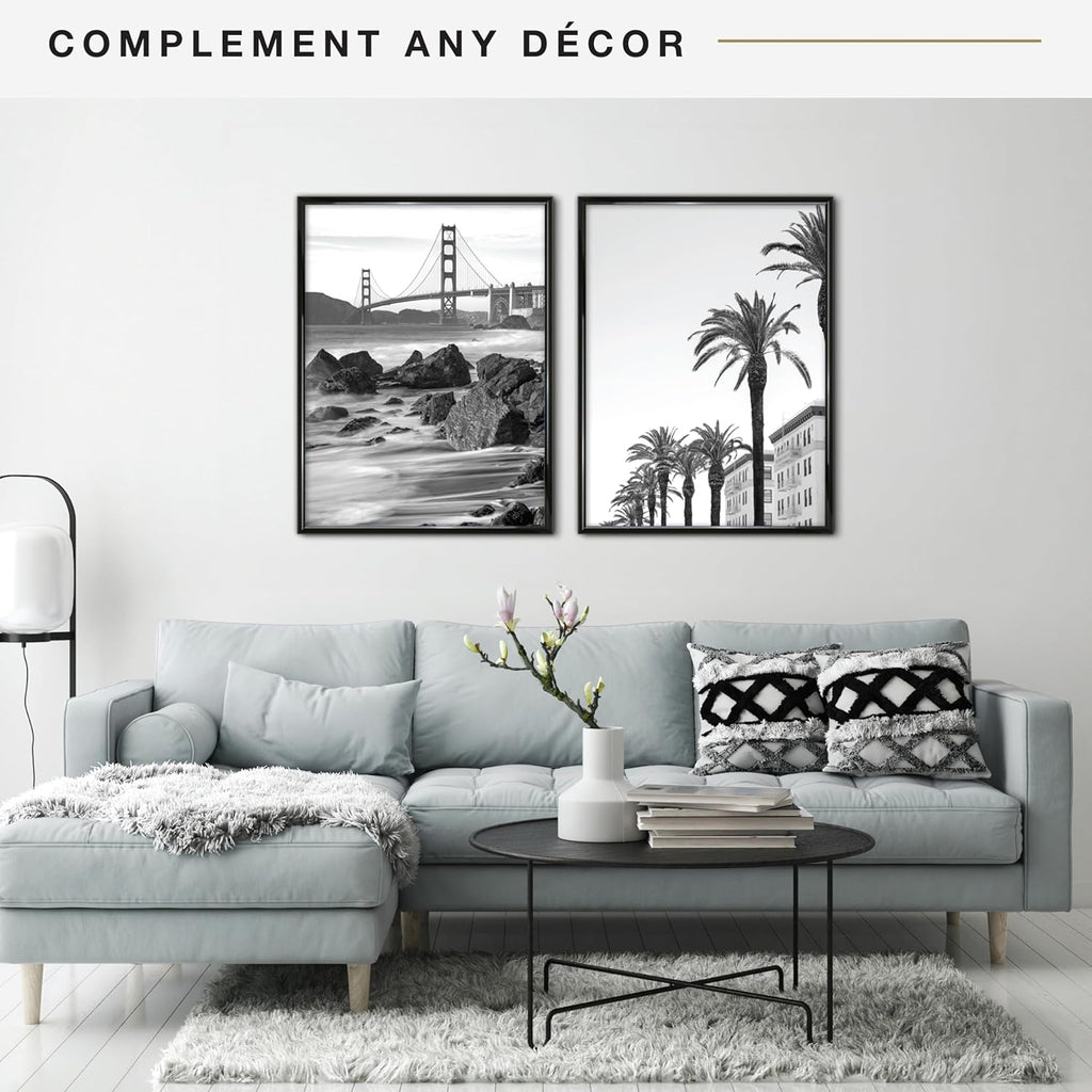 MCS Trendsetter 24x32 Poster Frame Black High-Gloss, Vertical & Horizontal Wall Hanging Large Picture Frame for Photos, Posters & Art Prints (2-Pack)