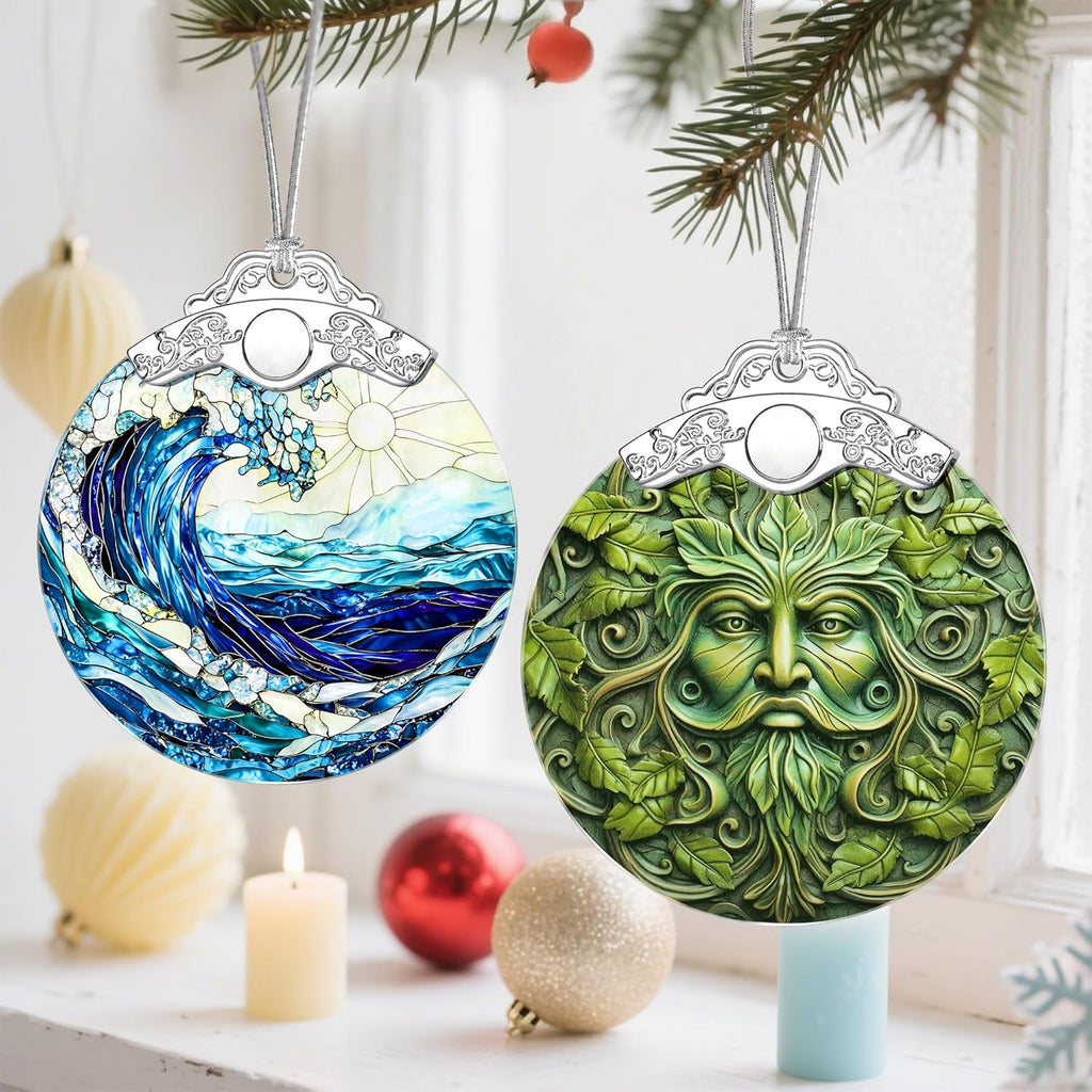 Christmas Ornaments, Christmas Tree Decorations, Keepsake Ornaments, Holiday Decor, Holiday & Xmas Gifts. Gifts for Plant Lovers & Nature Lovers - Green Man-Theme