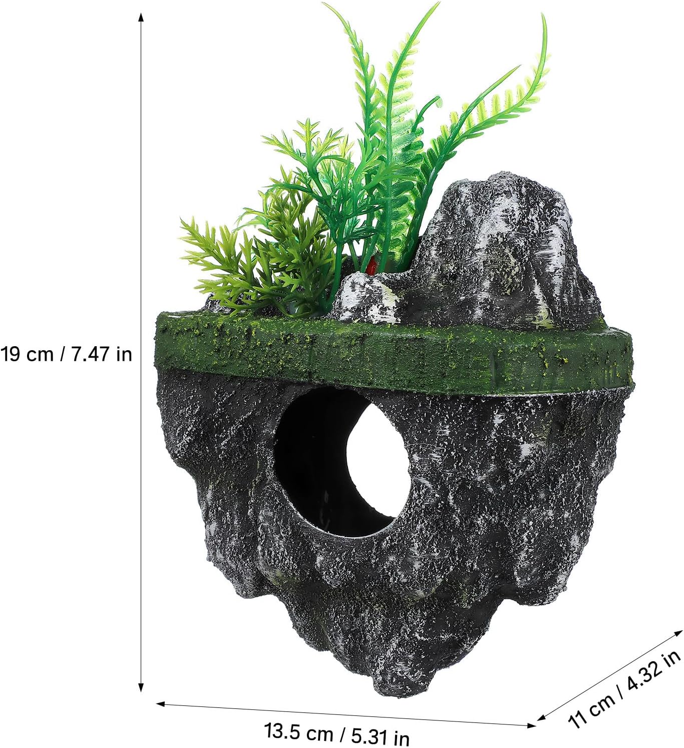 FAVOMOTO Floating Stone Aquarium Decoration, Realistic Fish Tank Ornament and Hideaway Floating Rock Landscape for Fish Shelter and Tank Decor
