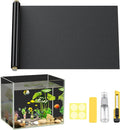 Pawfly Black Aquarium Background, 48" x 18", Static Cling Fish Tank Background Wallpaper, No Glue Reusable PVC Fish Tank Backdrop, Easy to Install Aquarium Décor Background, Fish Tank Decoration