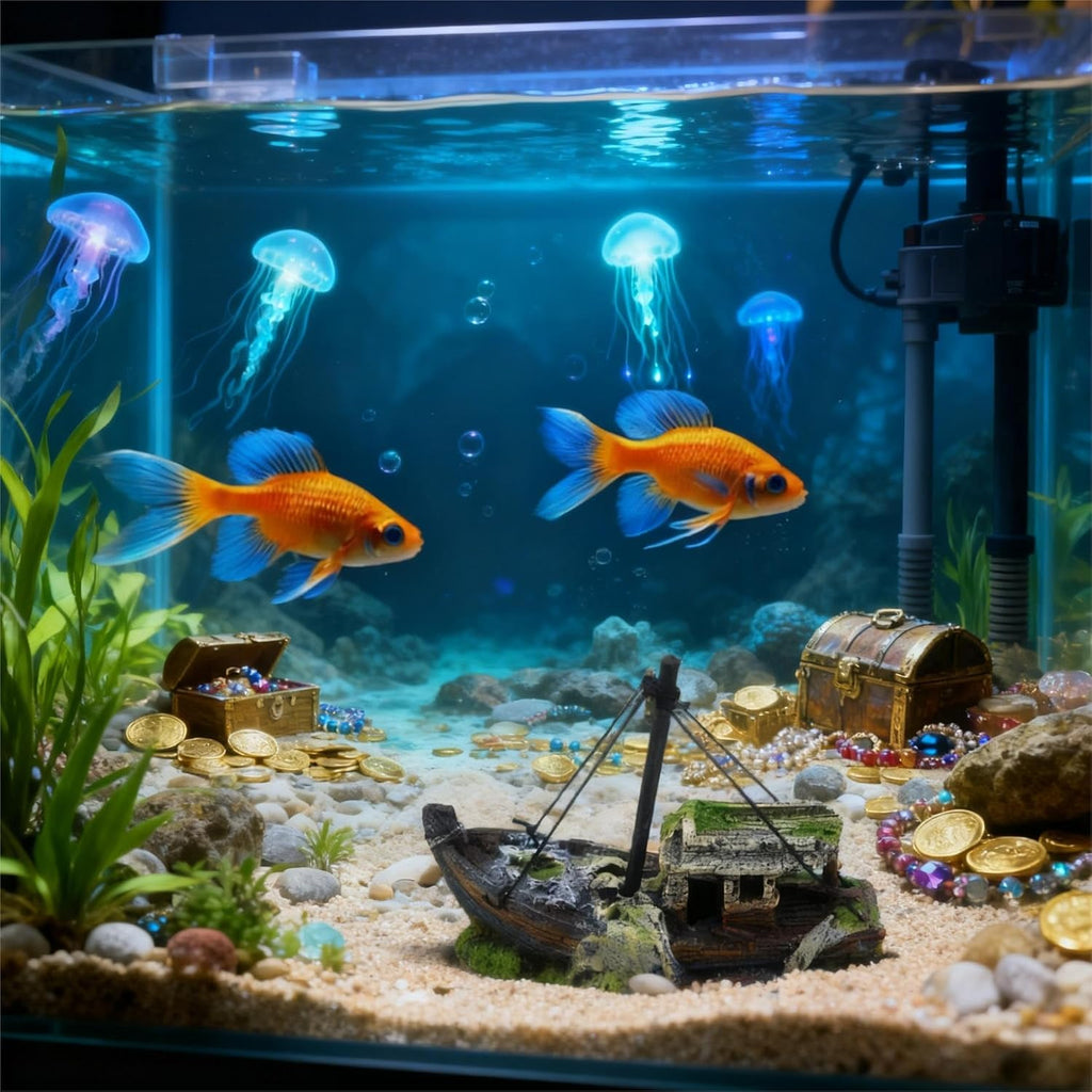 Aquarium Realistic Shipwreck Decor, Resin Sunken Ship Ornament, Perfect for Betta, Shrimp, Reptiles & Tank Landscaping