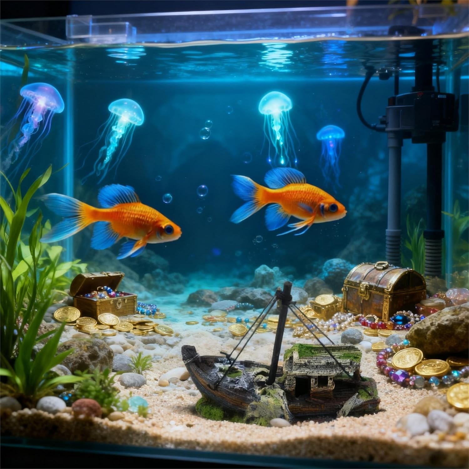 Aquarium Realistic Shipwreck Decor, Resin Sunken Ship Ornament, Perfect for Betta, Shrimp, Reptiles & Tank Landscaping
