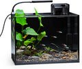NICREW 2.5 Gallon Nano Nature Aquarium Kit, Ultra-Clear Rimless Desktop Fish Tank with Light, Filter, Gravel and Rock, Perfect for Small Fish, Shrimp, or Betta, Complete Version, Black