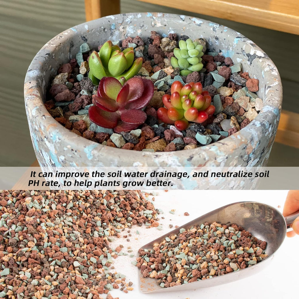 45lb Mix Lava Rocks for Plants in Door -Gravel Pebbles for Bonsai Succulent Cactus Potting Soil and Vase Fillers, Fairy Gardening,Top Dressing