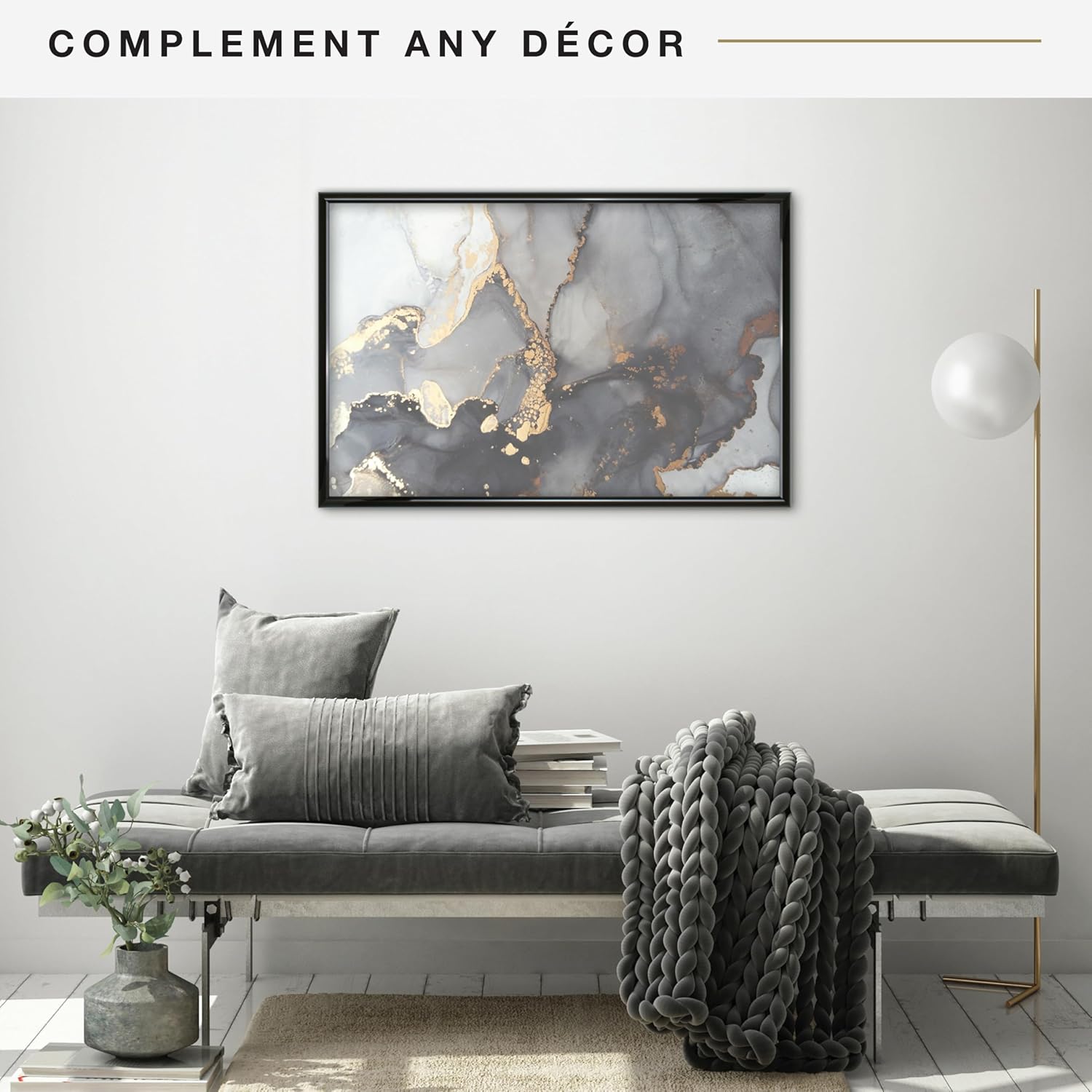 MCS Trendsetter 22.75x34 Poster Frame Black High-Gloss, Vertical & Horizontal Wall Hanging Large Picture Frame for Photos, Posters & Art Prints (1-Pack)