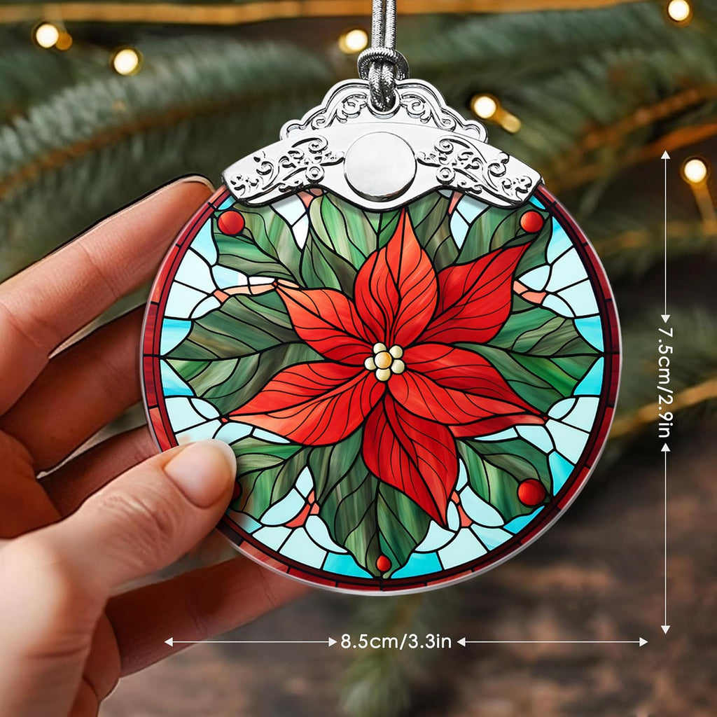 Touber Poinsettia Christmas Ornament, Christmas Ornaments for Tree, Christmas Tree Decor, Holiday Ornament