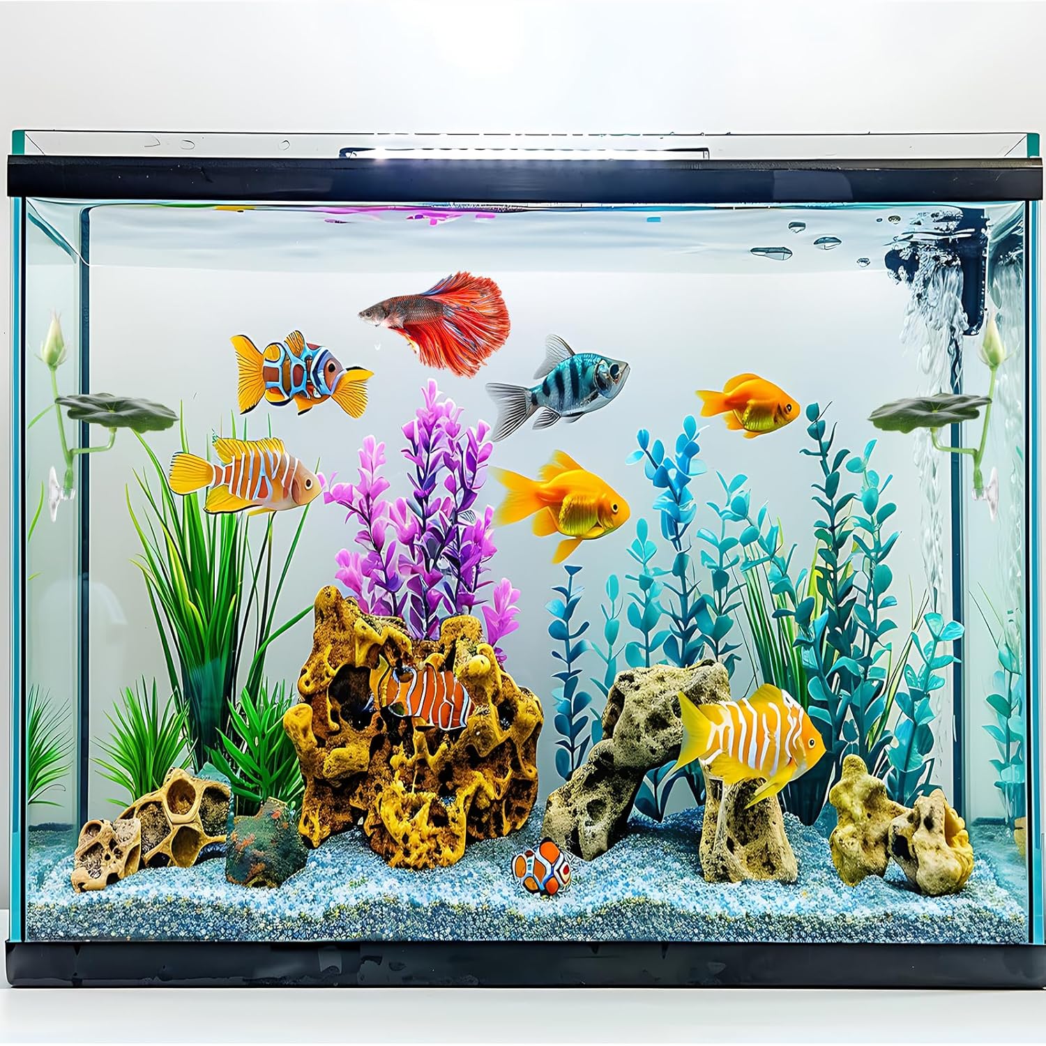 3 Pcs Betta Fish Bed Betta Leaf Hammock Suction Cup Tank Decor Fish Toys Leaf Pad Leaves Tank Accessories Simulates Natural Habitat Comfortable Rest Area