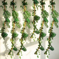39pcs Jungle Theme Party Decorations 1 10ft Natural Moss Rope 1 10ft Artificial Rattans 36 Tropical Palm Leaves Ivy Fake Vines for Indoor Outdoor Tropical Rainforest Safari Rattan Party Decor