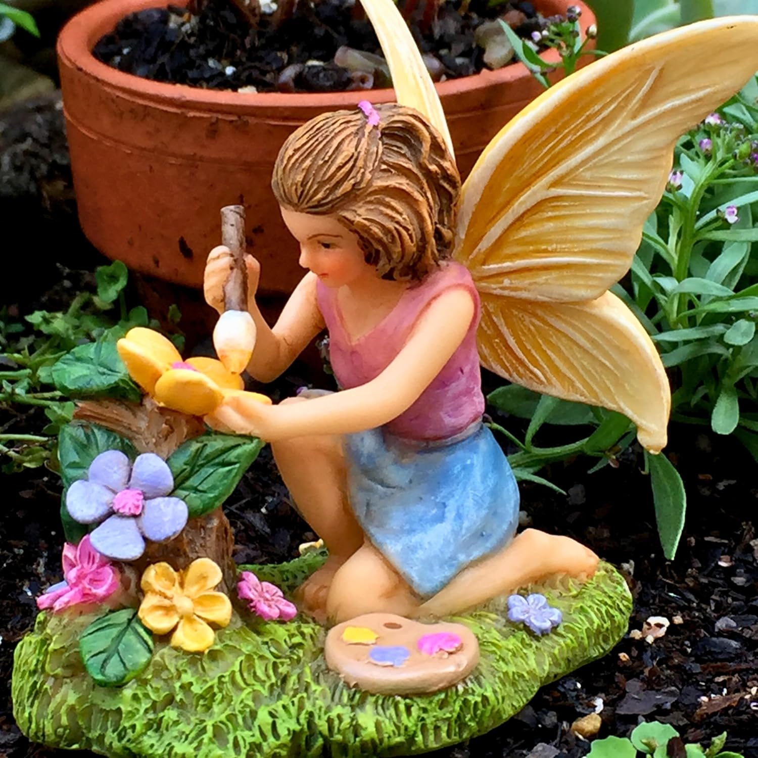 PRETMANNS Fairies for Fairy Garden - Colorful Accessories for an Indoor or Outdoor Miniature Garden - an Adorable Figurine Kit - 2 Pieces