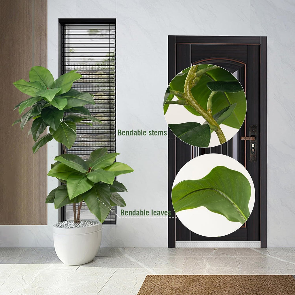 Fake Plants Living Room Decor Artificial Plants Outdoor Home Decor Fake Tree Office Decor Fiddle Leaf Fig Tree Tall Fake Plant Artificial Greenery 3.9ft Porch Decor Nearly Natural Artificial Plants