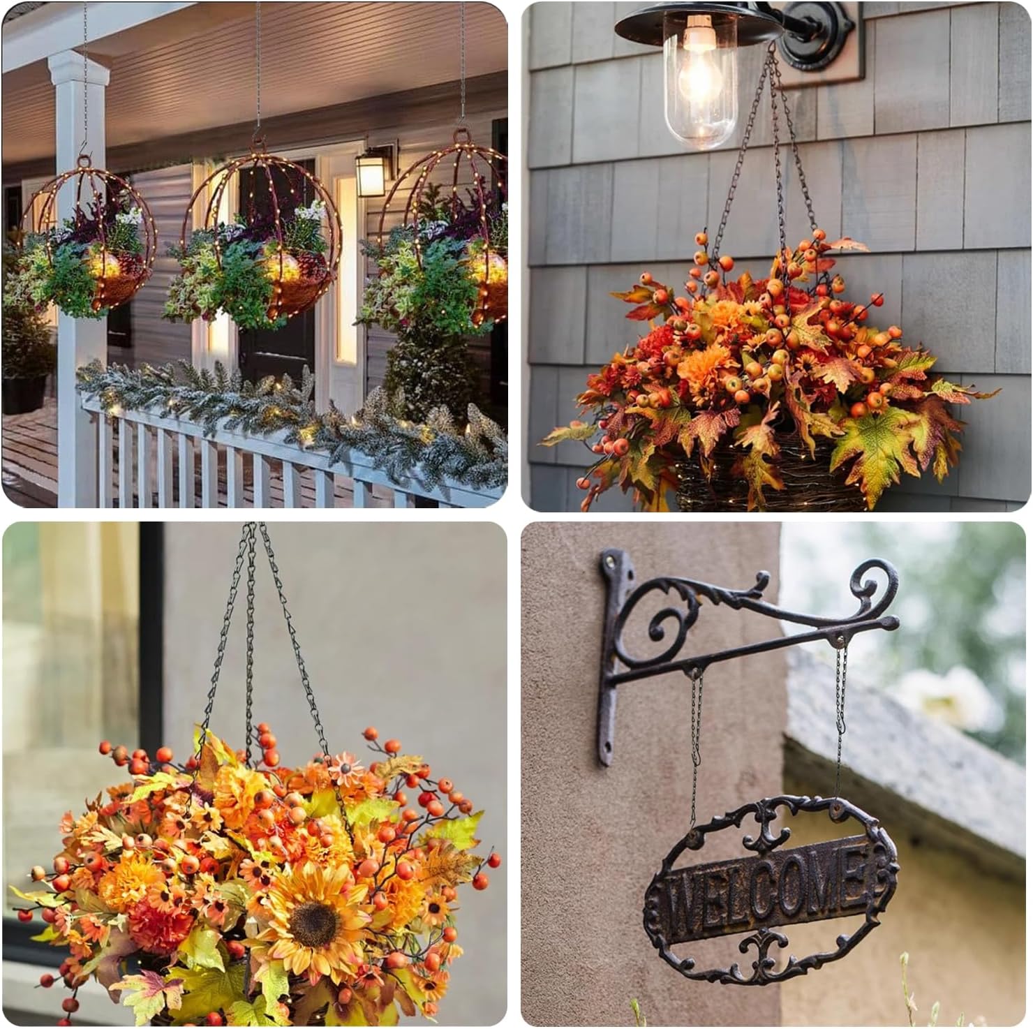 Adjustable Hanging Chain with Hooks, 21 Inch, Black - 10 Pack Heavy Duty for Hanging Grow Lights, Christmas Wreath, Neon Sign, Indoor Plants, Bird Feeders