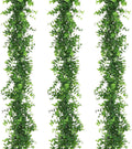 Artflower 3 Pack Artificial Eucalyptus Garland, 5.9Ft/pcs Faux Eucalyptus Vines Greenery Garland Fake Hanging Eucalyptus Leaves Plant Wedding Backdrop Arch Wall Table Party Festival Decor, Green