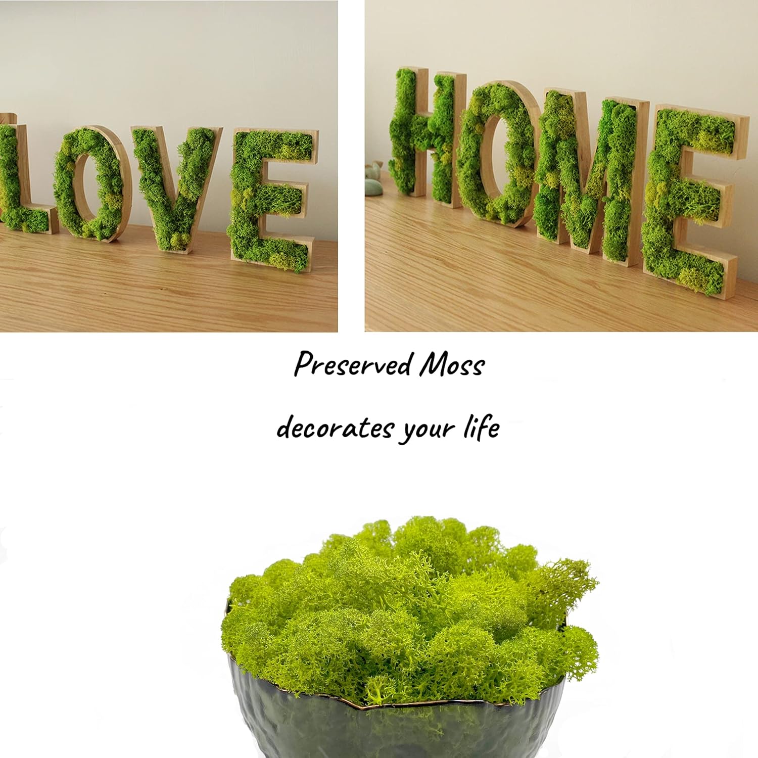 Moss Preserved Artificial Moss 8.8oz Natural Fresh Green Moss for Craft Arts Floral Project Wall Decor Table Decor Wedding Centerpieces Garden Terrariums Decoration Chartreuse