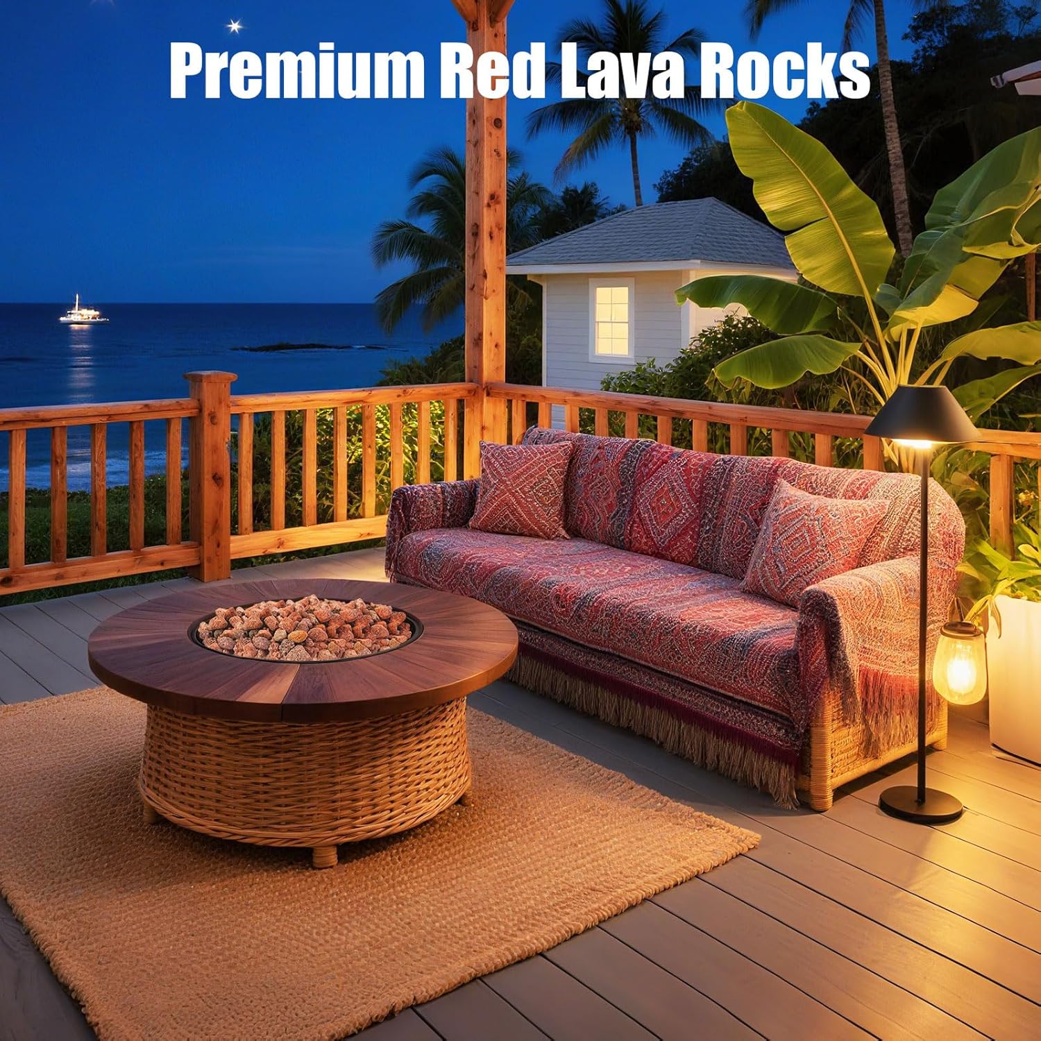 10 Pounds Red Lava Rocks for Fire Pits, Fireplaces, Perfect for Gas Log Sets, Gas Grills, Landscape Design, Suitable for Both Indoor and Outdoor Applications (1.2"-2")