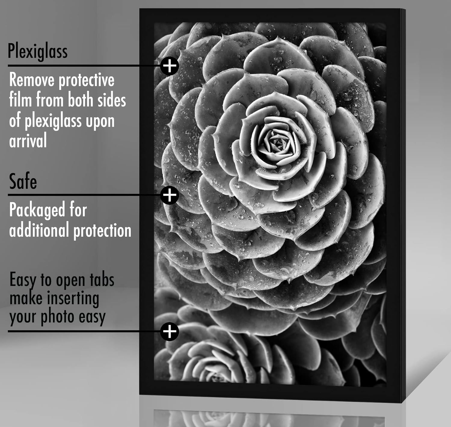 Americanflat 22x34 Poster Frame with Polished Plexiglass - Black Picture Frame - Wide Photo Frames Made of Engineered Wood for Vertical or Horizontal Wall Display - Epic Collection - Black