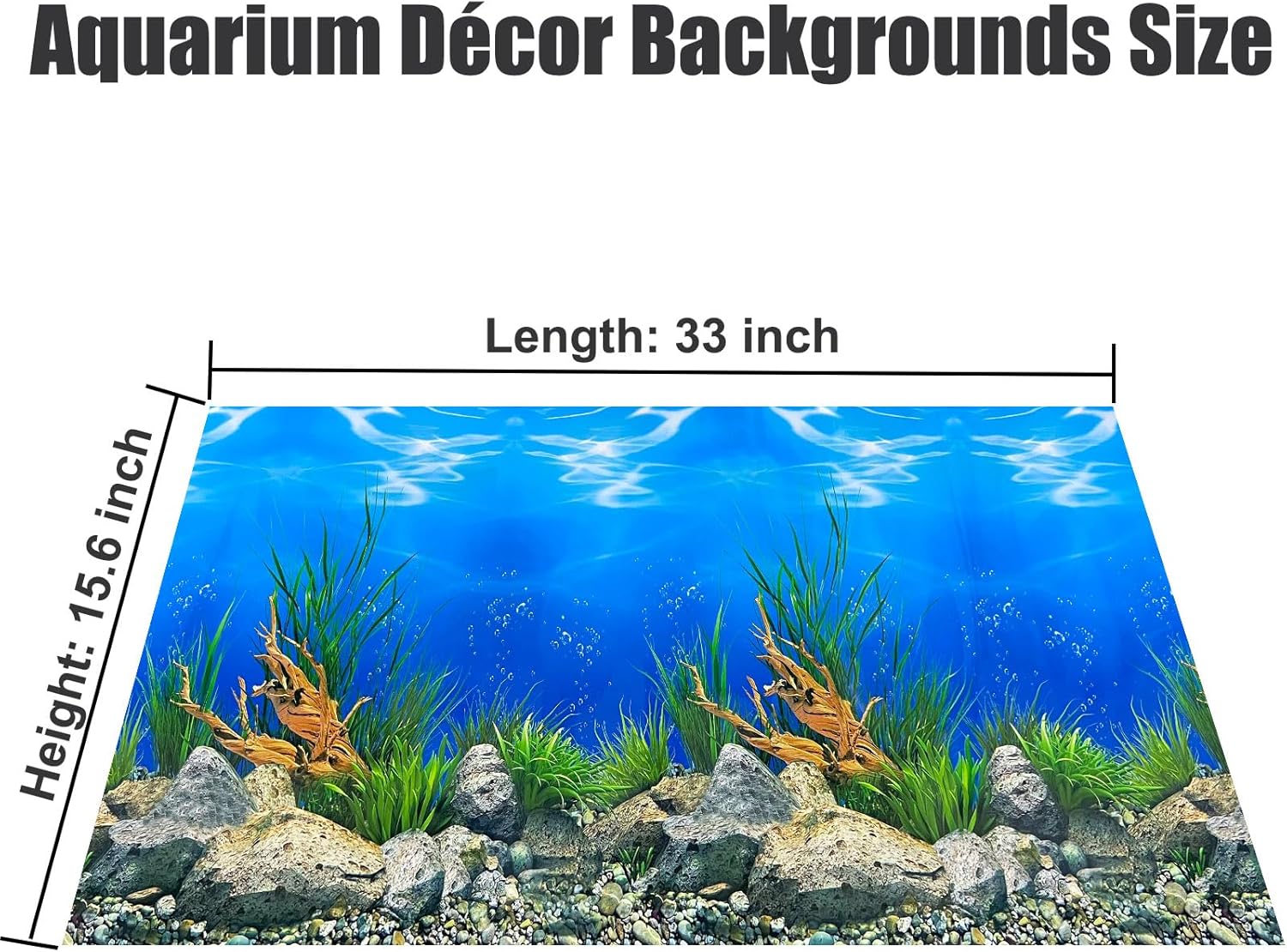 Aquarium Background Poster Water Plants 3D Coral Fish Tank Background Picture Double Sides Fish Tank Stickers 10 20 Gallon Tank 16"x 33"