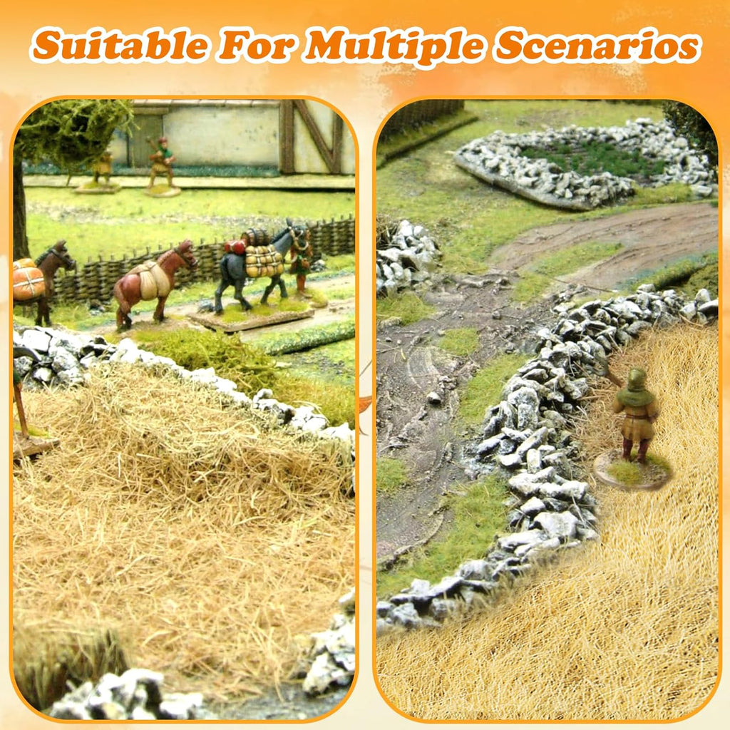 Warmtree Hand Torn Model Grass Tufts for Miniature Scenery Applicable for N & HO Scale for Train Layouts, Diorama Supplies, and Architectural Models(Autumn Yellow)