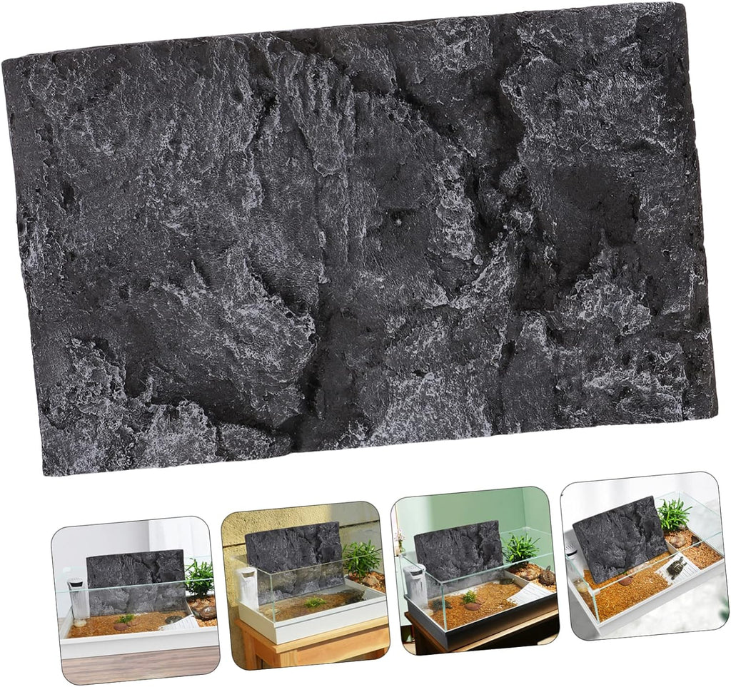TEHAUX Turtle Tank Decorative Board 3D Natural Background Reptile Glass Terrarium Tank 3D Aquarium Background Board Background for Reptile Tank Snake Stone Wall Panels Bracket Foam Desert