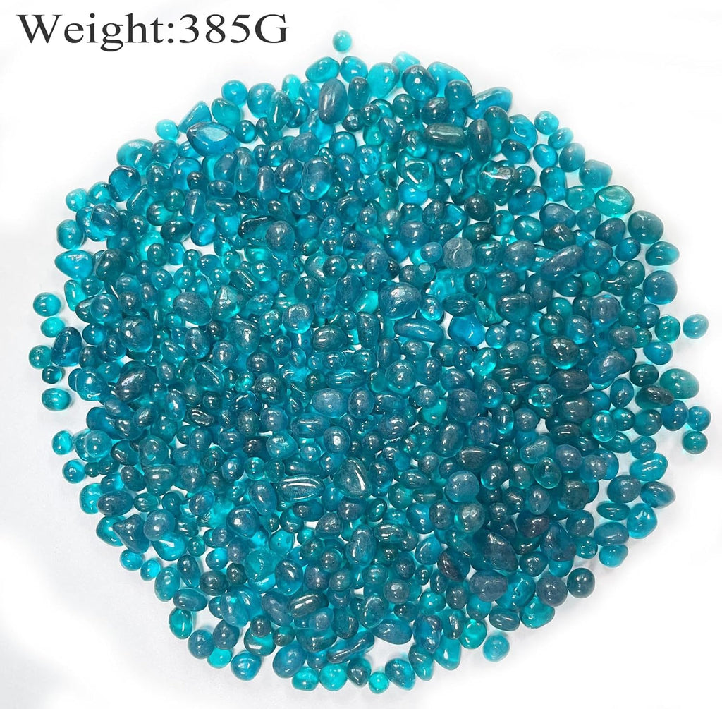 Glass Stones, 0.85LB/385g Pine Green Glass Rocks for Vase, Aquarium Pebbles for Fish Tank, Sea Glass Rocks for Vase Filler Craft