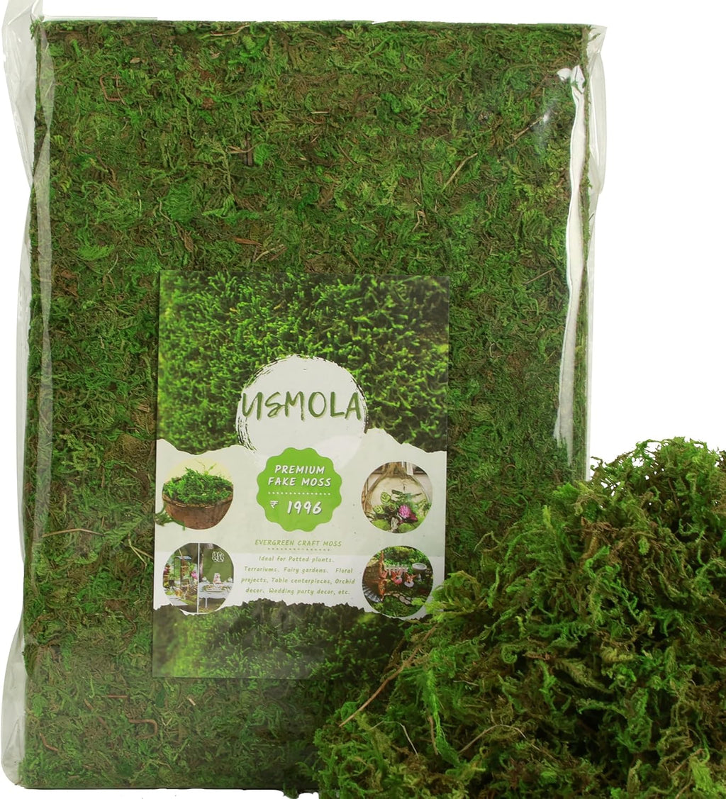 Fake Moss for Potted Plants Indoor, 2LBS Large Capacity Artificial Green Moss for DIY Crafts, Faux Moss for Table Centerpieces Fairy Garden Terrariums Decor (32OZ)